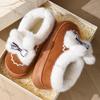 Women's Cute Bows Cotton Fluffy Shoes New Winter Warm Shoes Soft Plush Anti-slip Girls Outdoor Anti-slip Light Weight Slippers