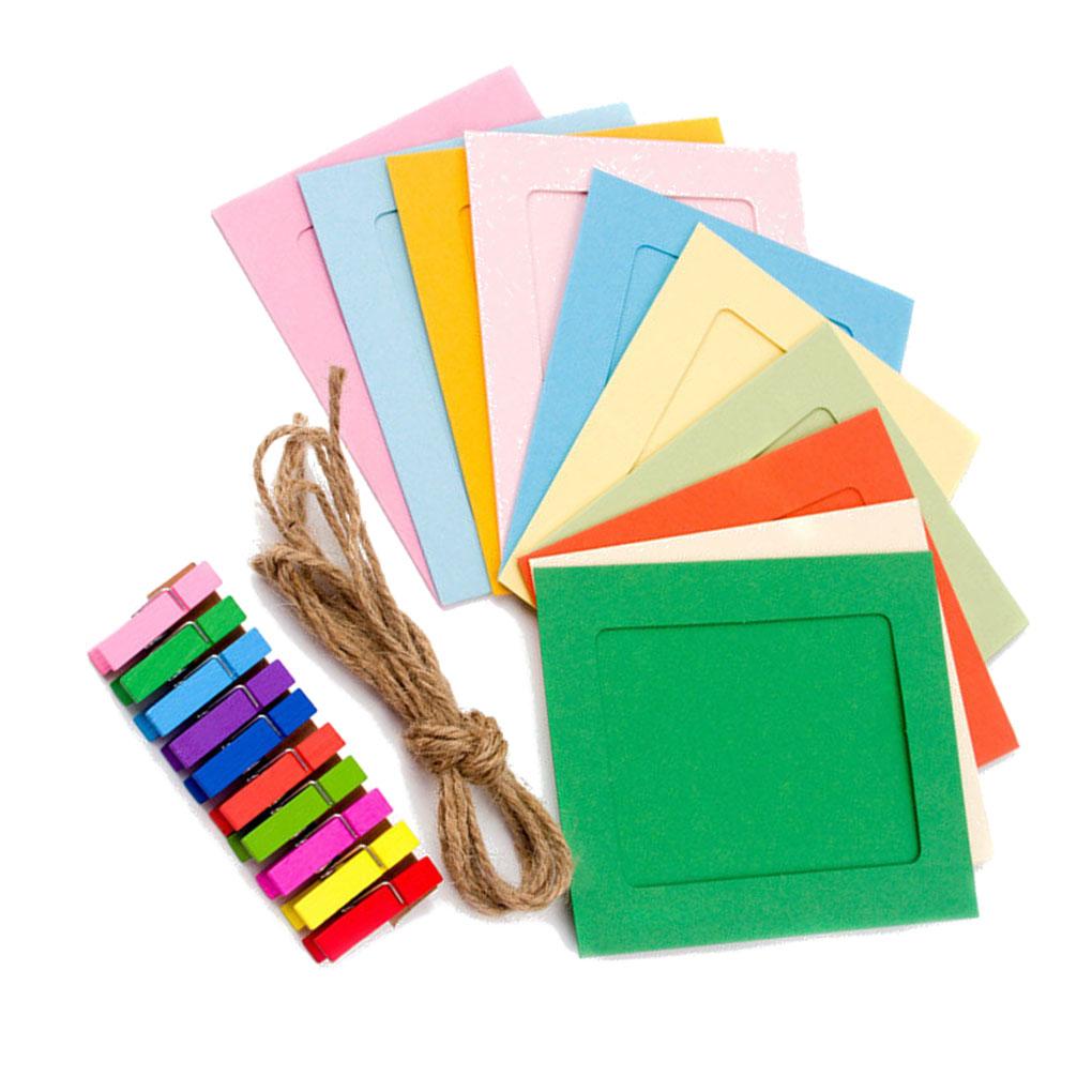 KOGOTA 10 шт. цветная бумага фото DIY настенная гирлянда клипса для подвешивания фотографий рамка для альбома украшения для вечеринки