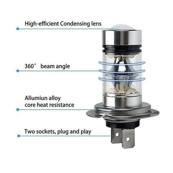 Супер яркий 20SMD H7 100W H4 Автомобильный светодиодный дневной ходовой противотуманный фонарь