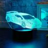 Cool Sports Car 3D Night Light Light Touch 7 Color Color Change Atmosphere Light is suitable for bedroom, bedside, living room,