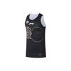 Li Ning Plain Brand Logo Printed Basketball Vest Men Tops Black AAYS153-1