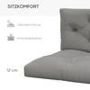 Seat and Back Padded Pallet Cushion Set - Light Grey