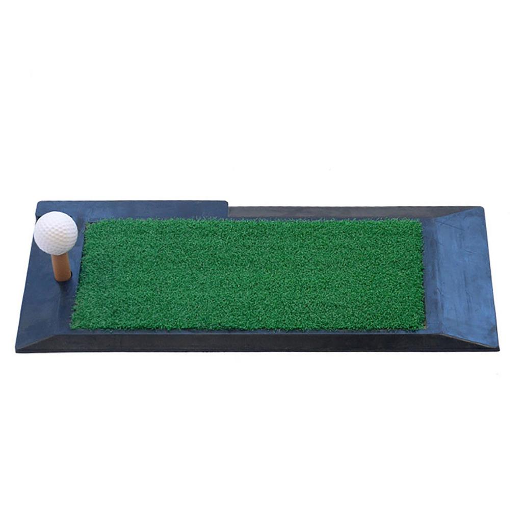 Green Golf Practice Turf Mat 20x47cm, Heavy-Duty Rubber Base Training Equipment for Indoor Outdoor Backyard Use