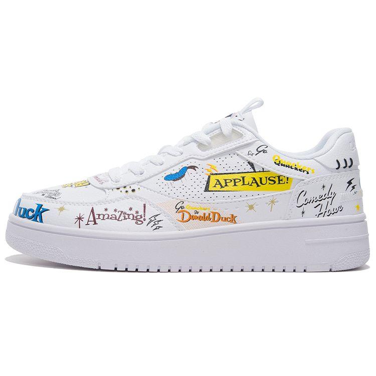 Disney X Li Ning Comfortable Versatile Non-Slip Wear-Resistant Low-Top Skate Shoes Men Sneakers Standard-White AGCS145-4