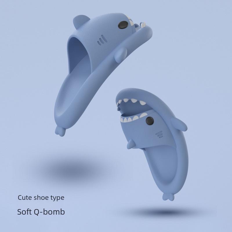 Детские нескользящие летние тапочки с рисунком акулы - домашние сандалии для родителей и детей для мальчиков и девочек