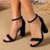 Fashion Women Shoes Black Super High Heel Sandals Women 2025Summer Ankle Buckle Party Shoes Woman Plus Size High Heeled Shoes Female New