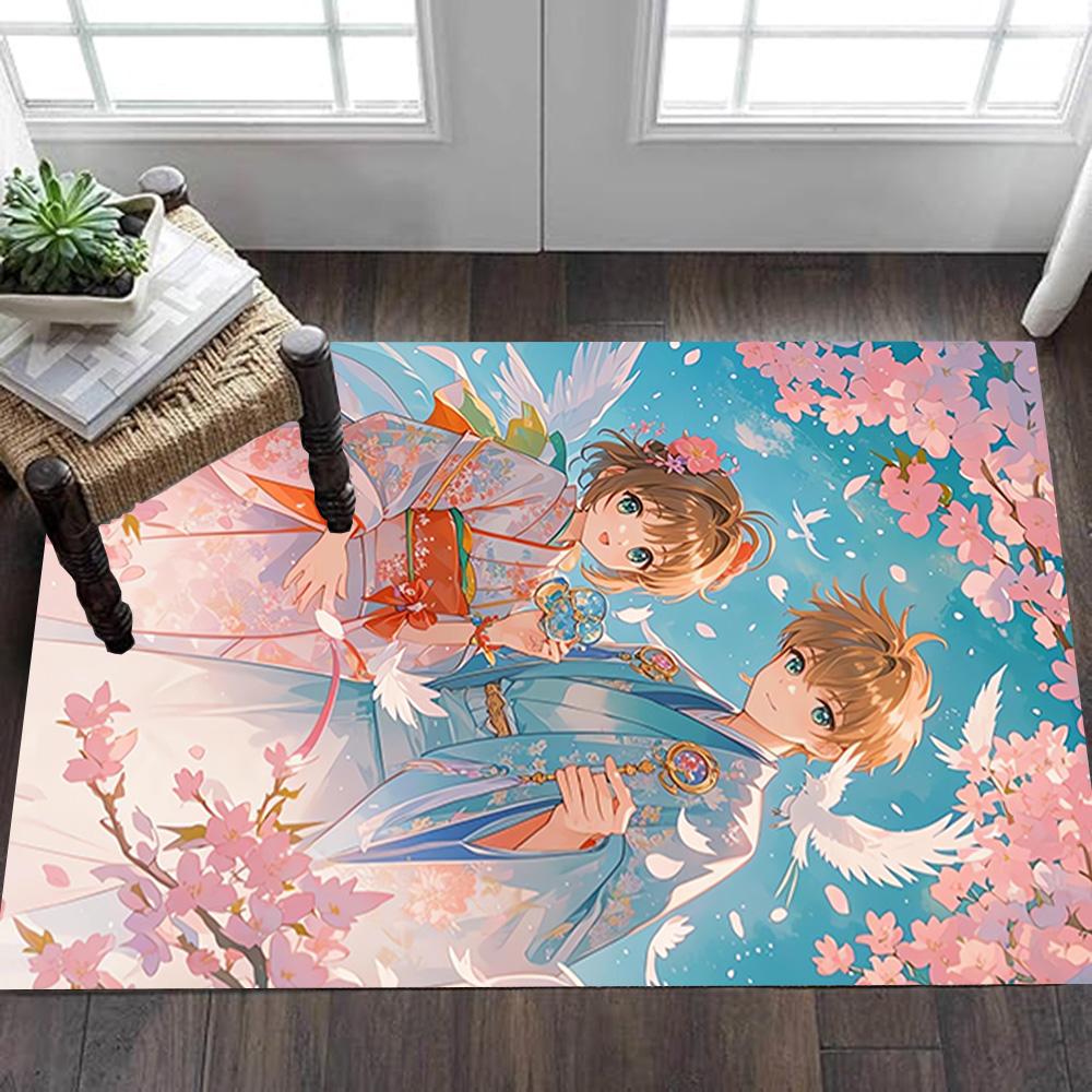 Cherry Blossom Festival Dress Decoration,Carpet,Living Room,Bedroom, Non-slip,Square rug