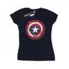 Womens/Ladies Captain America Splatter Shield Cotton T-Shirt