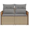 VidaXL Canapé de jardin avec coussins 2 places beige résine tressée 366111