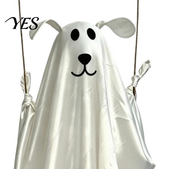 Halloween Ghost Decoration With Best Materials Hanging for Outdoor Decoration, Cute Flying Satin White Home, Tree, Porch, Patio, Lawn, Garden, Holiday