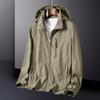 Ветрозащитная куртка для полных мужчин High Street Army Green Jacket Plus Size