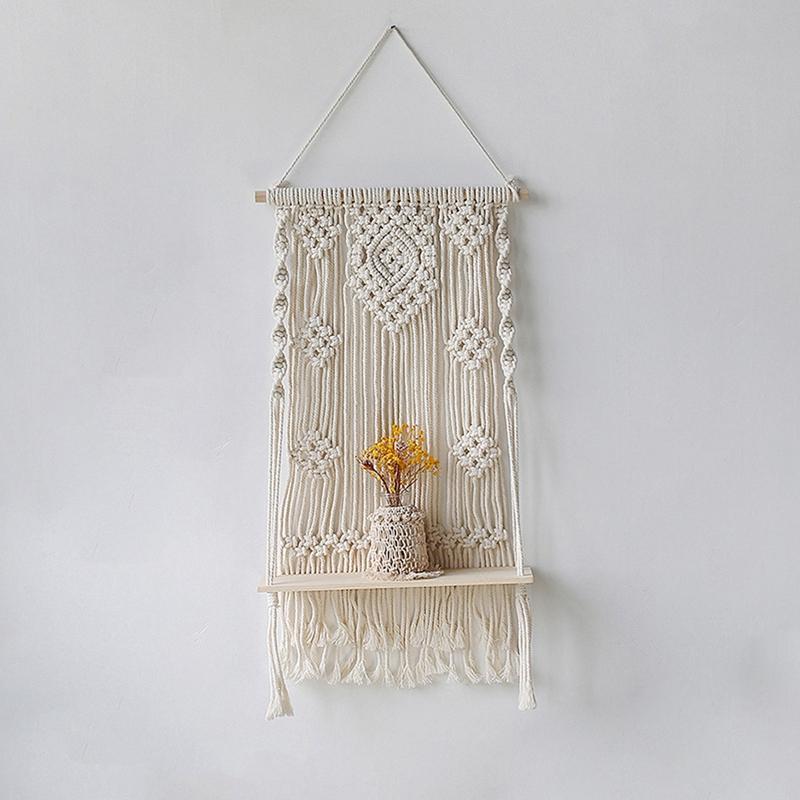 Wall Shelf Boho Home Decor Shelves On Wall Candle Holder Floating Shelf For Bedroom Wood Decoration Kids Shelving