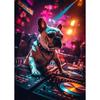 Поп-арт Цветные Неоновые Животные DJ Музыка Постер Эстетичная Капибара Кошка Собака Панда Кролик Печать на Холсте Настенное Искусство Настенная Живопись Декор Комнаты