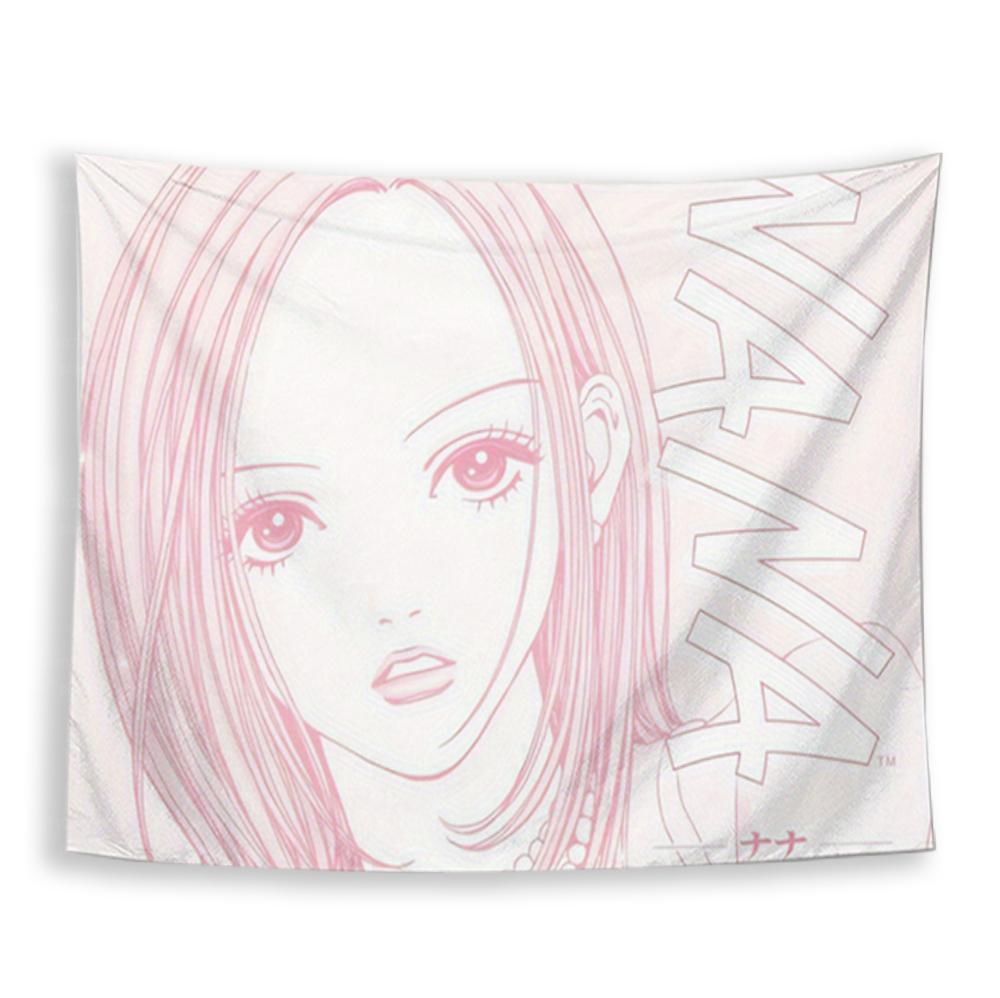1pc Anime Fabric Tapestry Pink Hair Vivid Eyes Character Wall Hanging Style Art for Indoor Home Decor