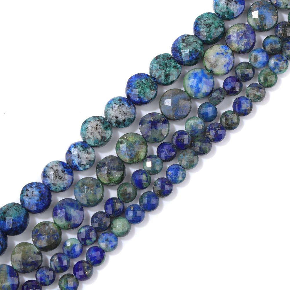 4/6mm Faceted Round Coin Stone Bead Accessories Flat Small Quality Crystal Gem Quartz Amazonite Lapis Bead Charm For DIY Jewelry
