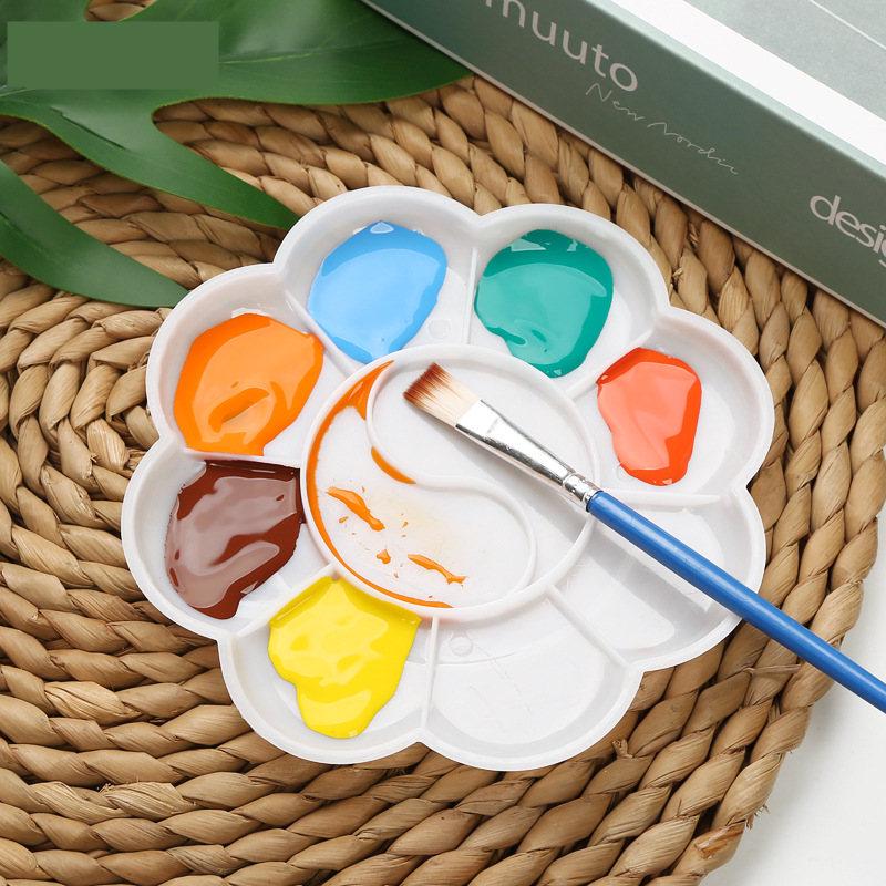 Plum Blossom Paint Palette for Students - Watercolor & Gouache Mixing for Kids' Art