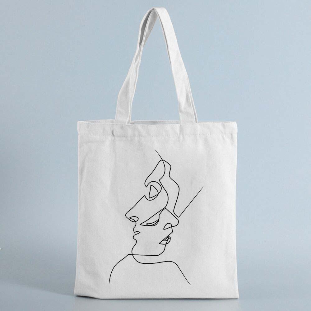 Модные абстрактные холщовые женские сумки с мультяшным принтом большой емкости, повседневные сумки с принтом, забавные, шикарные, винтажные художественные сумки