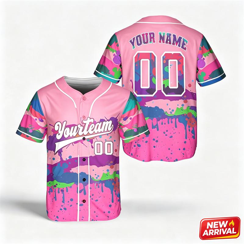 Fashion Gradient Personalized Name Baseball Jersey Men 3d Print Colorful Fresh Sports Short Sleeve Top Summer New Outdoor Shirts