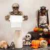Creative Skull Toilet Paper Holder Wall Mount Paper Rack Simple Installation Halloween