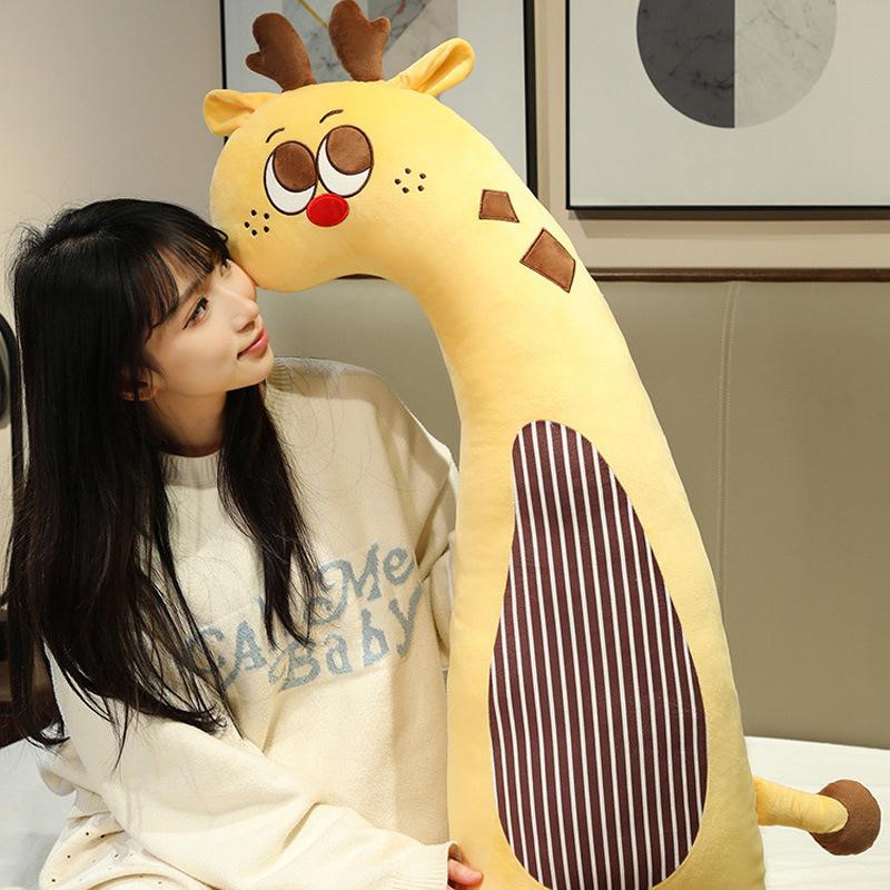 Милая мягкая подушка-кролик-динозавр, плюшевая игрушка, кукла-собачка, кукла-олень, кукла для успокоения для девочки