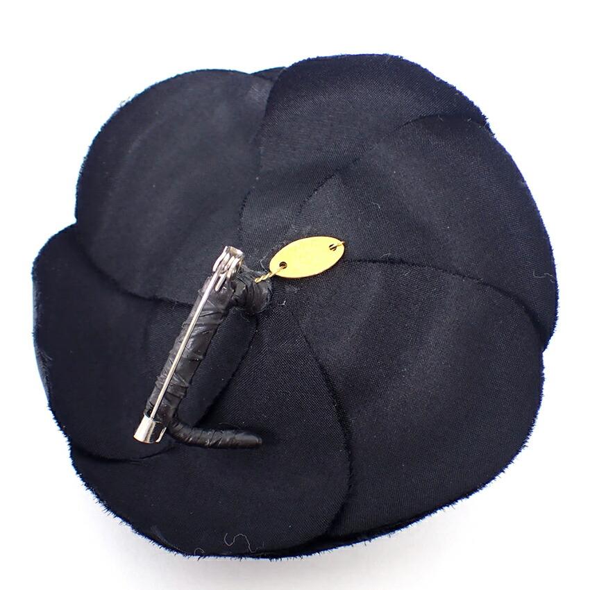 [Pre-owned] CHANEL Camellia Brooch (Black) j41-1