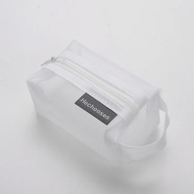 Small Square Mesh Nylon Coin Bags Purse Large Capacity Visible Makeup Toiletry Pouch Keys Earphone Storage Bag Cards Holder Bags
