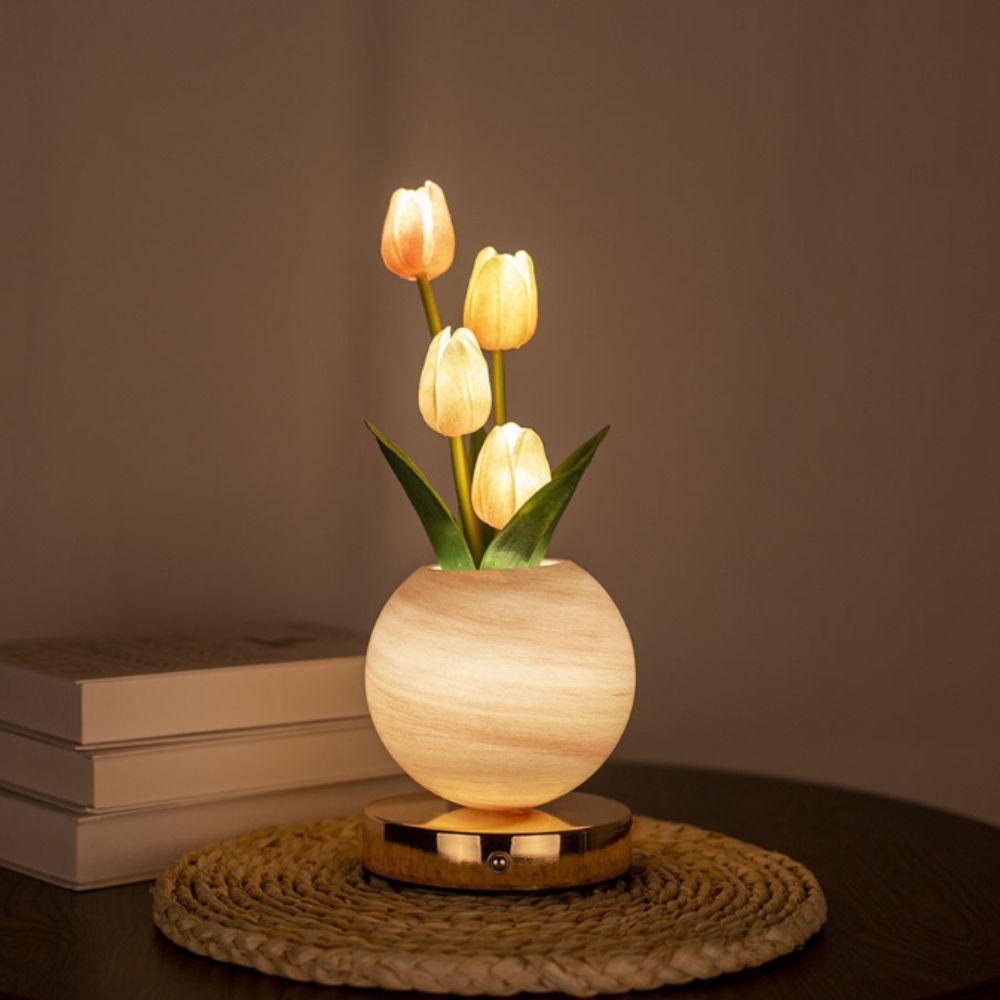 USB Rechargeable USB Rechargeable Desk Lamp Artificial Flower Desk Lamp Home Room Decor
