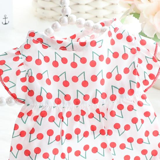 Платье для собаки, высокая эластичность, цветочный узор, яркий цвет, маленькая принцесса для собак