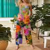 Women's Casual Jumpsuit, Sleeveless Printed Cotton Jumpsuit