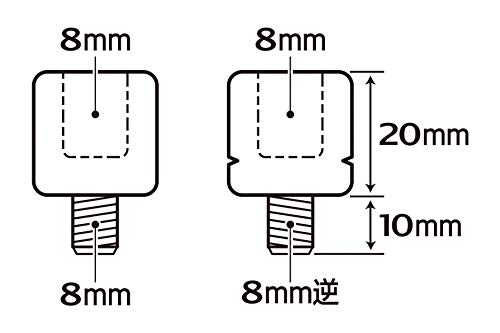 Tanax Bike Mirror Napoleon Reverse Thread Adapter Black [Forward 8mm