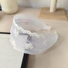 Bowknot Embroidery Lace Headband Wide Edges Mesh Hair Hoop All-match Bow Hair Band  Girls