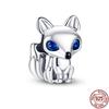 Charm Plata De Ley 925 Suitable Bracelet 925 Sterling Silver Kitten Galaxy Series Beaded Women's Diy Jewelry