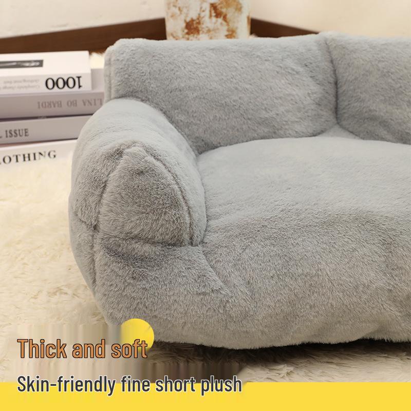 Extra Large Soft Pet Sofa: Four Seasons Rabbit Fur Bed for Cats & Dogs
