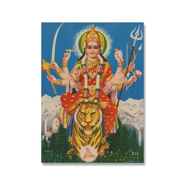 Плакат «Шива Парвати» Индийское религиозное искусство Картина на холсте Вишну, напечатанная на стене, декор для гостиной, картина в раме