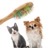 Бамбуковая расческа для груминга питомцев Эргономичная ручка Радужные зубцы Расческа для шерсти для собак и кошек Свободно распутывает Уход за шерстью Инструмент для груминга