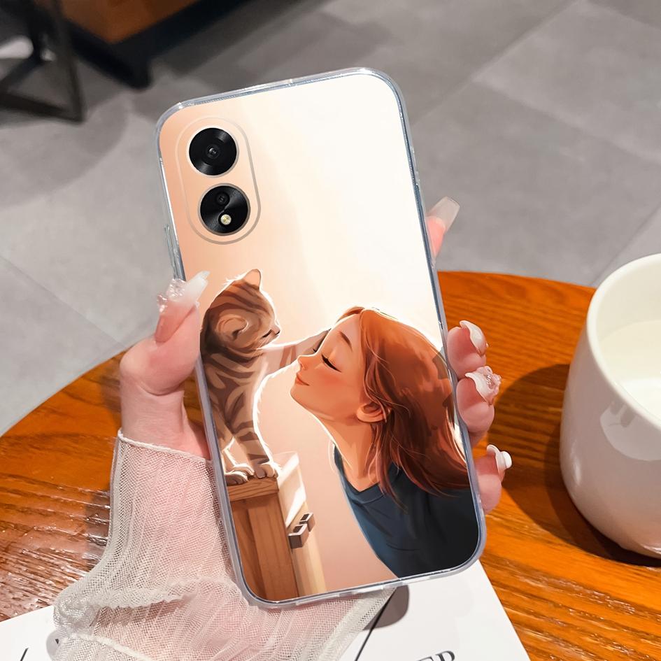Чехол для OPPO Reno10 Pro A38 A79 A98 Realme 10 11 Narzo N53, милый модный чехол-космонавт для девочек, прозрачный мягкий силиконовый матовый чехол из ТПУ для бампера OPPO
