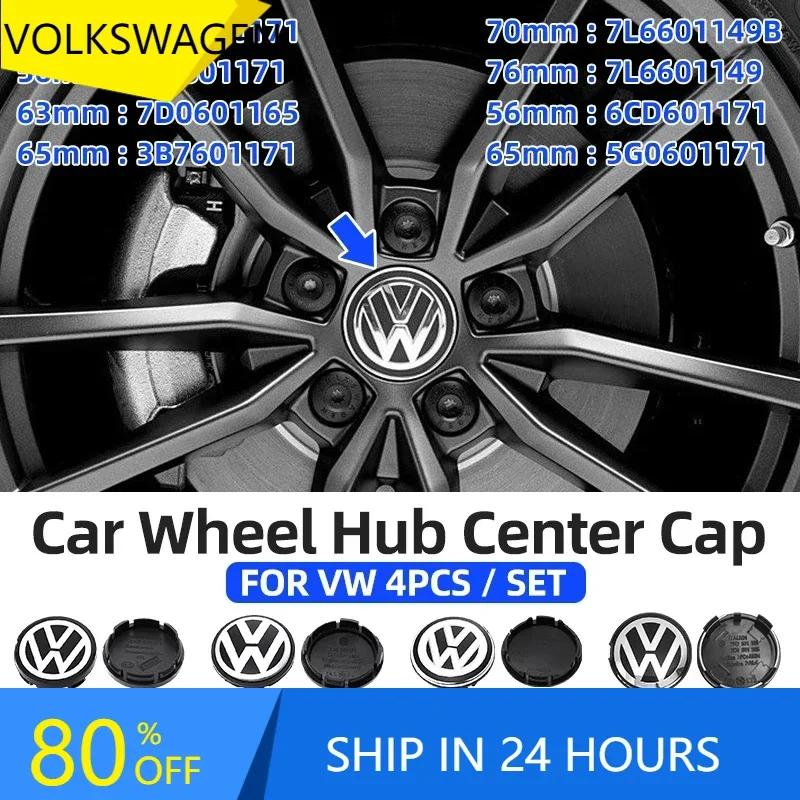 For VOLKSWAGEN VW 2025 For VW POLO 56MM/65MM/66MM Original Car Wheel Center Hub Caps Covers For Volkswagen VW R GTI Emblem Auto