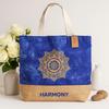 Сумка-тоут - Мандала Синий Стоунвош Гармония