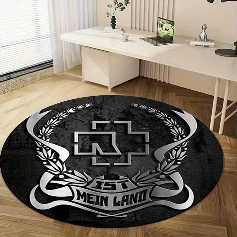 1pc Home Circular Rug Office Round Carpet Outdoor Gift Decorative Silver Cross Design Flooring Mat Unique OrnamentationRC2790
