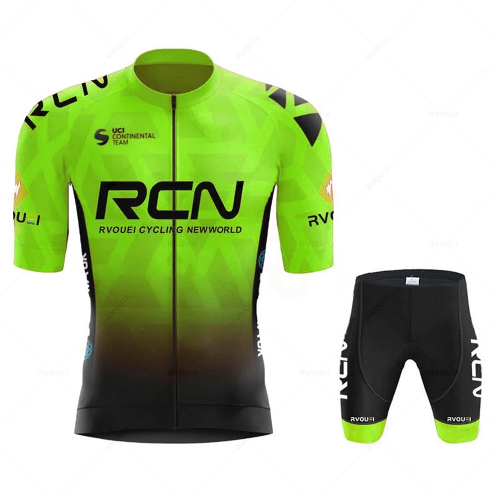 2025 RCN Team Cycling Jersey Set Summer Breathable Road Bicycle Suit Riding Uniform Bike MTB Clothing New Sports Cycling Kits