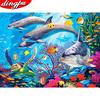 5d Diamond Painting Dolphin New Arrival Picture Of Rhinestones Mosaic Animal Home Decoration