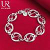 925 Sterling Silver Heart Bracelet Fashionable Wedding Jewelry