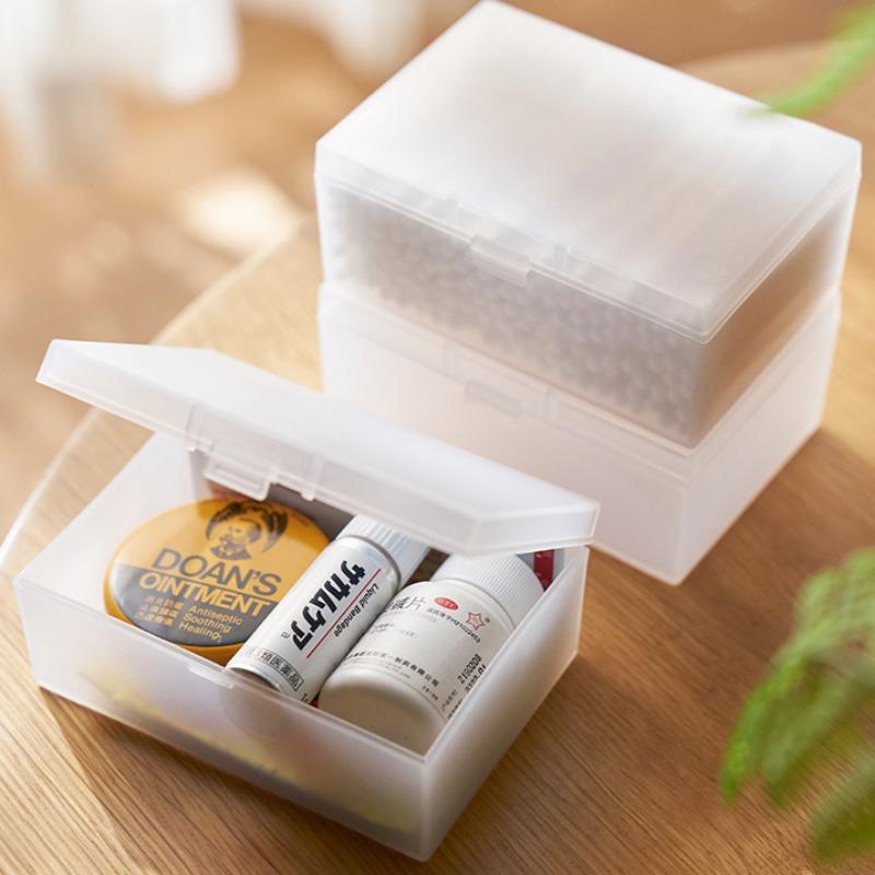 Мини-ящики для хранения ватных тампонов, медицинский набор, настольная канцелярская кнопка, ящики для организации, пылезащитная коробка для ювелирных изделий, пластиковый кейс для всяких мелочей