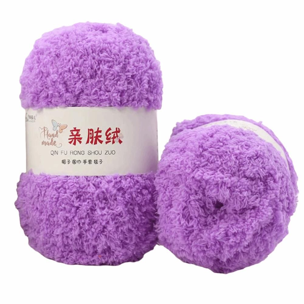 50g Set Coral Velvet Yarn 3 Strands Crochet Yarn Chenille Wool Chenille Yarn Crochet DIY