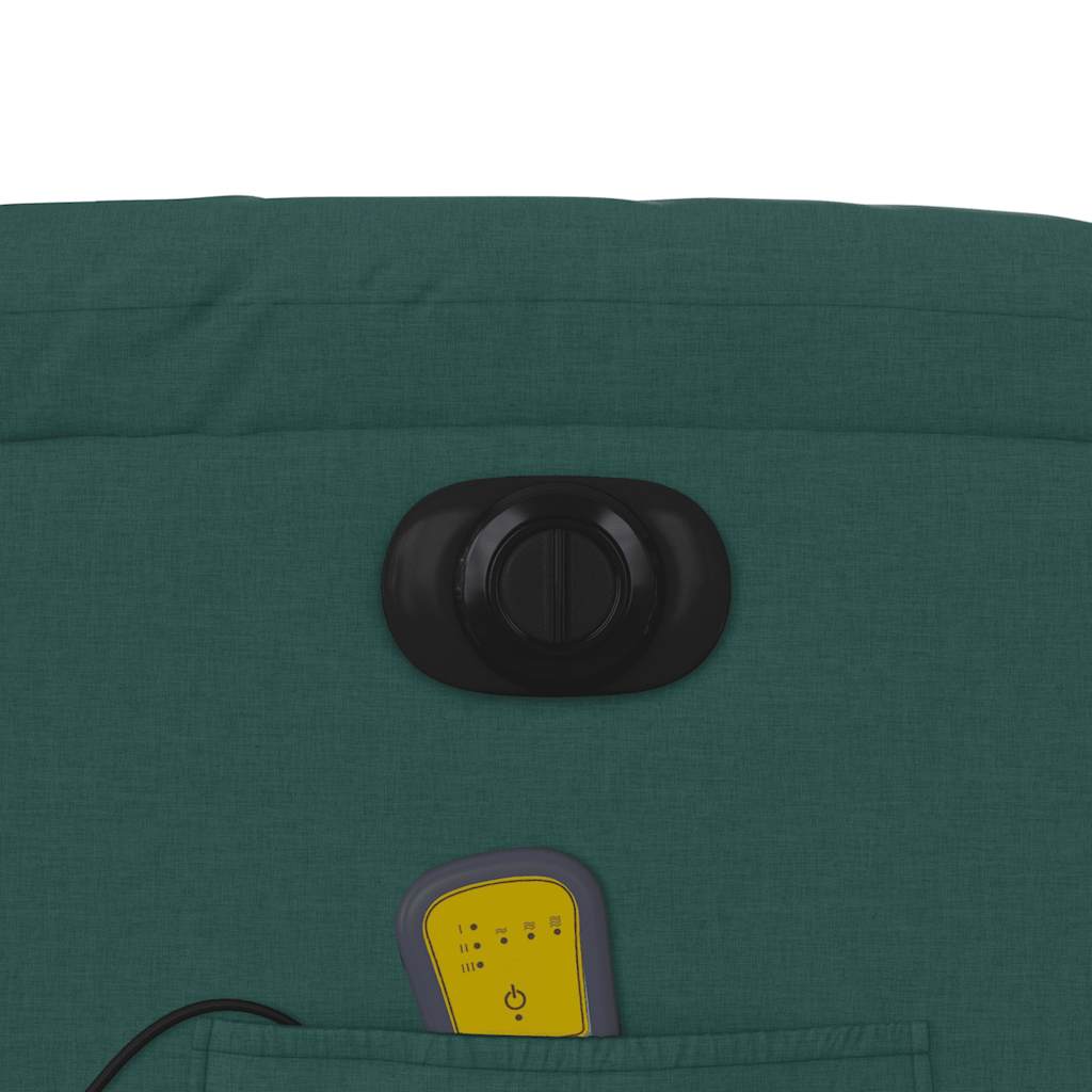 Electric Massage Recliner with Rising Function Dark Green Fabric