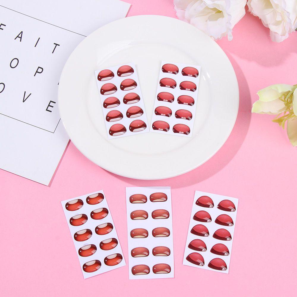Glass crystal cute Anime Figurine Doll Cartoon Mouth Stickers MouthChips Paper Face Organ Paster