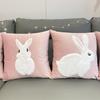 Soft Rabbit Pillowcase Sofa Cushion Velvet Embroidered Pillow Girl Heart Pink Cartoon Pillowcase Cute