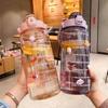 2 Liter Sports Water Bottle With Straw Men Women Fitness Water Bottles Outdoor Cold Water Bottlesc With Time Marker Drinkware