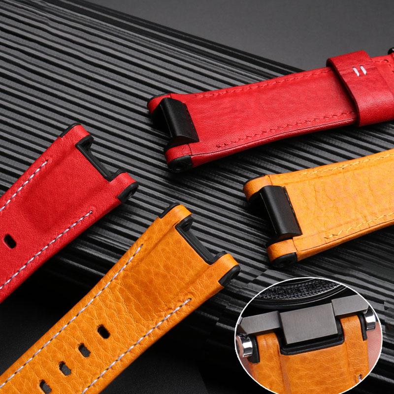Оригинальный кожаный ремешок для часов Casio G-SHOCK GST-210/W120L/S130L/S310 GST-B100 W300/400G С вырезами Мужской ремешок 26 мм Аксессуары