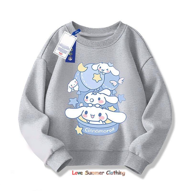 Худи для девочки Милый Свитшот Cinnamoroll Худи Детская Мультяшная Одежда с Собакой Толстовка для Мальчика Худи Повседневный Топ для Малыша